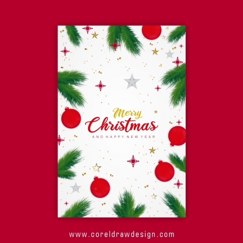 Realistic Christmas Cards Template  Free Vector Design