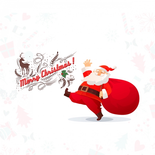 Christmas Background in Flat Design Free Psd