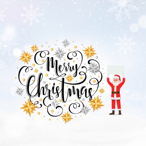 Merry Christmas Lettering Background Free Psd