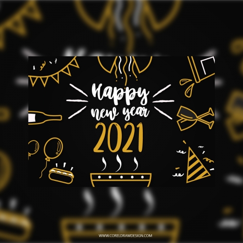 Happy New Year 2021 Vector Art
