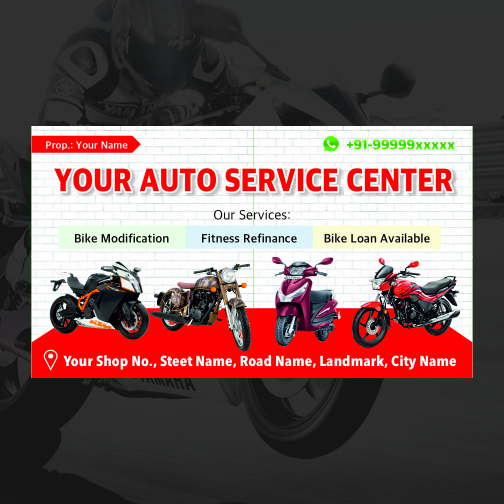 Auto Service Center Business Card Design