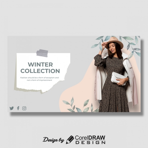 Winter collection fashion banner download PSD file 2021 trending