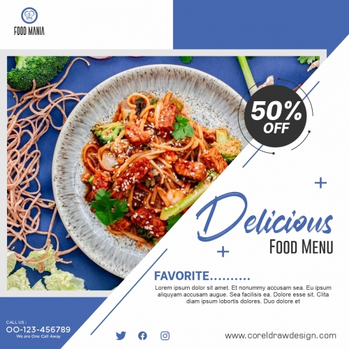 Delicious Food Menu Social Media Post Banner Template Design