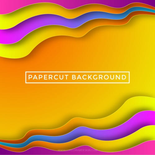Wave Colorful Papercut Gradient Background