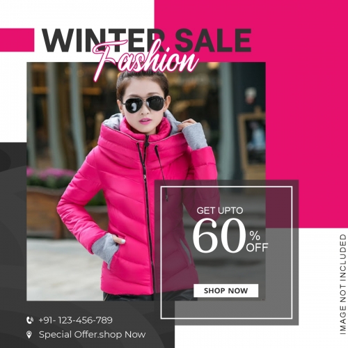 Winter Fashion Sale Instagram Post Template Design