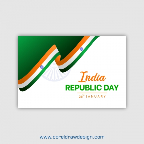 Happy Indian Republic Day Creative Banner Flag Design