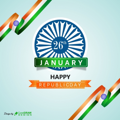 Happy Republic Day Of India 3d Flag Free Vector Design