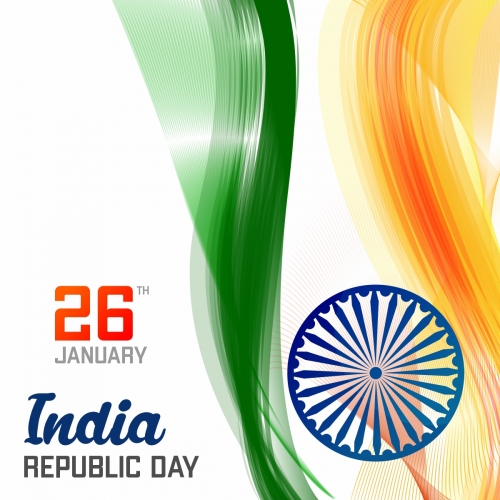 Happy Indian Republic Day Creative Flag Design Free Vector