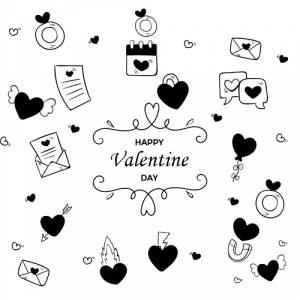 Happy Valentines Doodles trending 2021 download free cdr file