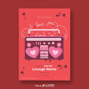 Valentines Day Party Invitation 2021 download free cdr file
