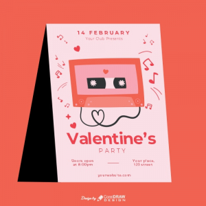 Valentines Event DJ Invitation 2021 download free cdr file