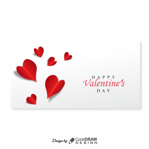 Happy Valentine Day Heart Paper Cut Butterfly Trending 2021 Download CDR File
