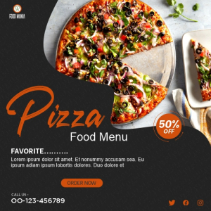 Pizza Food Social Media Banner Post Template Free Vector Design
