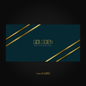 Dark Background With Golden Abstract Shapes Free Vector