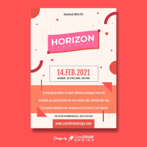 Horizon Party Invitation Club Name 14th February Trending 2021 CDR File Download Free
