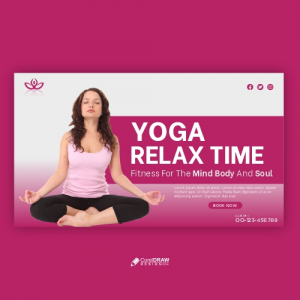 Banner Template For Yoga Lessons Free Vector
