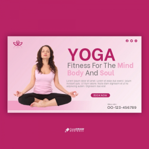 Banner Template For Yoga Lessons Free Vector Design