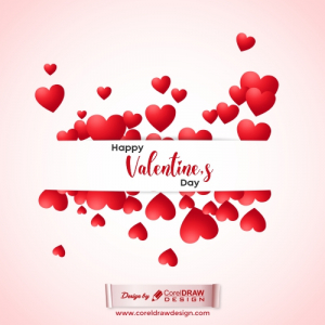 Flying Hearts Valentine Day Background, Greeting Card, Free Vector
