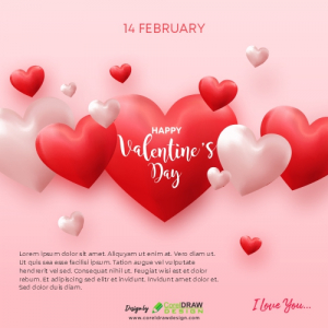 Happy Valentine Day Greeting Banner, Free Vector