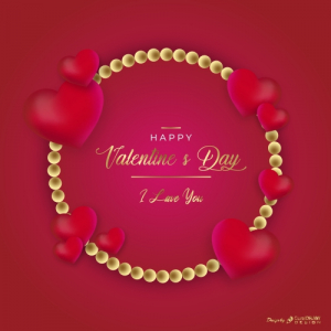 Romatic Red Valentines Day Wishes Card Design Free Vector