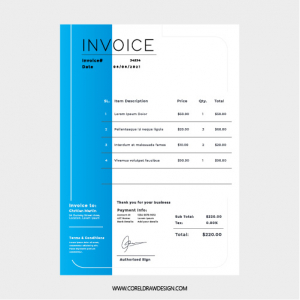 Abstract Blue Invoice Billbook Vector