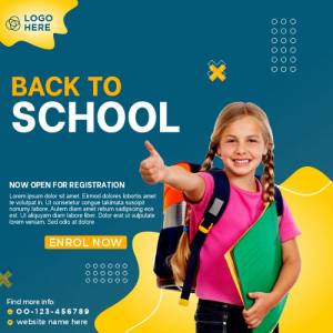 Kids School Education Admission Web Banner Premium Vector