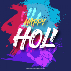 Happy Holi Wishes Lettering Card Vector