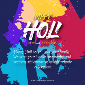 Holi Festival Wishes Card Vector Template