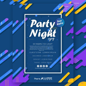 PartyNight Invitation Coreldraw 2021 Trending 2021 Free Template Download