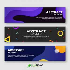 Colorful Abstract Web Banner Templates. Free Vector