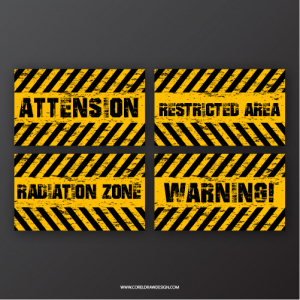 Abstract Grunge Warning Sign Boards Vector
