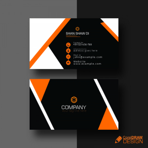 Orange Elegant Corporate Card Free Vector