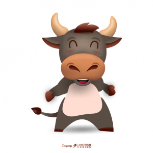 Cute Cow Standing With Smile Trending 2021 Free AI & EPS Vector File Download