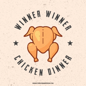 Winner Winner Chicken Dinner Chicken Grunge Vector