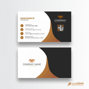 Dark Bussiness Card With Golden Design Free Vector