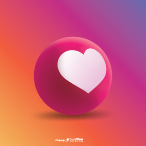 Love React Instagram 3D Vector Logo Trending 2021 Free AI & EPS File Download