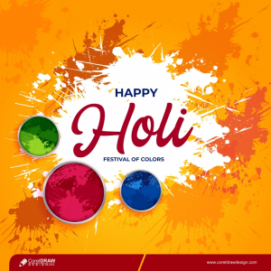 Happy Holi Trending Splash Color Template Design Free Vector