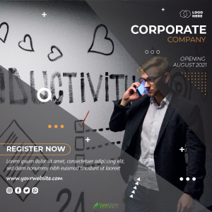 Abstract Corporate New Company Advertisement Poster Template