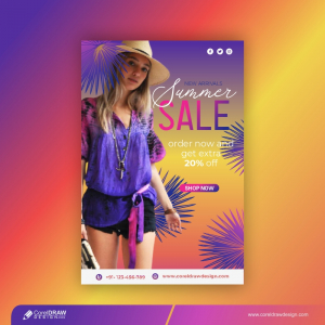 Summer Sale Tropical Banner Free Vector Design