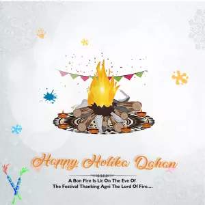 Holika Dahan- Holi Festival Social Media Wishes Banner Template, Free Psd