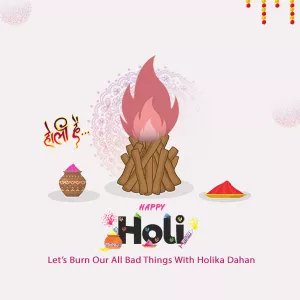 Holika Dahan- Flat Holi Background, Free Psd