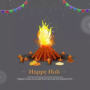 Holika Dahan Illustration- Holi Background, Free Psd