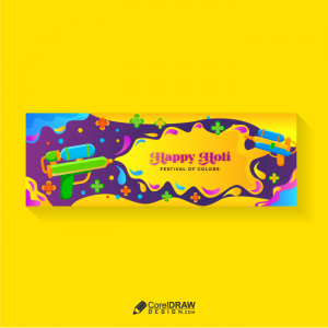 Colorful Happy Holi Wishes Social Media Template