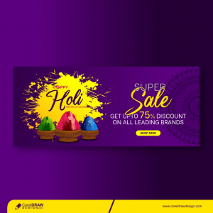 Holi Banner Trending Mud Colorpot And Color Premium Vector