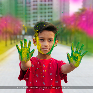 Indian Boy Playing with Colors- Holi Wallpaper, Free Stock Images