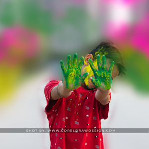 Indian Boy Hiding Face with Colorful Palm, Playing Holi, Holi Background, Free Stock Photo