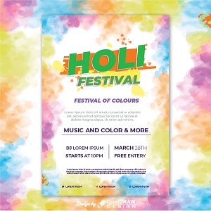 Holi Festival Of Colors Invitation Card Trending 2021 Download Free Ai & Eps
