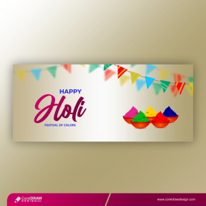 Traditional Colorful Gulaal Powder Color Indian Festival For Happy Holi Card Free Vector