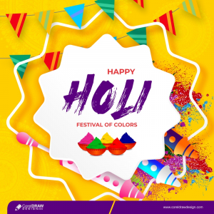 Trending Happy Holi Colorful Design For Festival Of Colors Premium Vector