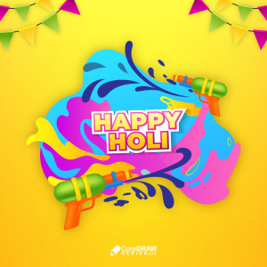 Holi Festival Lettering Wishes Card